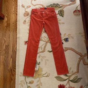 AG pumpkin colored cords “the Stevie” slim straight